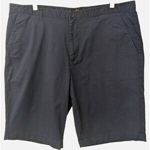 Calvin Klein Micro Print Cotton Shorts Men's 38 Blue Houndstooth Slash Pocket